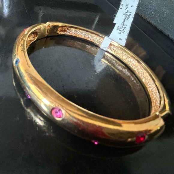 Bloomingdales bought Beautiful Gold Bangle Bracelet with Multi-Colored Stones - Picture 1 of 16